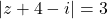 Rendered by QuickLaTeX.com |z + 4 - i| = 3