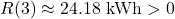 R(3) \approx 24.18\text{ kWh} > 0