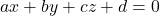 ax+by+cz+d=0