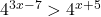 4^{3x - 7} > 4^{x + 5}