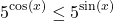 \[5^{\cos(x)} \le 5^{\sin(x)}\]