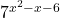 7^{x^2 - x - 6}