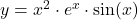 y = x^2 \cdot e^x \cdot \sin(x)