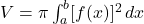 V = \pi \int_a^b [f(x)]^2 \, dx