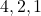 {4, 2, 1}