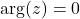 \arg(z) = 0