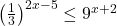 \left(\frac{1}{3}\right)^{2x - 5} \le 9^{x + 2}