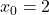 x_0 = 2