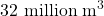 32\text{ million m}^3