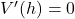 V'(h) = 0