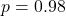 p = 0.98