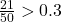 \frac{21}{50} > 0.3