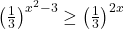 \left(\frac{1}{3}\right)^{x^2 - 3} \ge \left(\frac{1}{3}\right)^{2x}