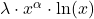 \lambda\cdot x^{\alpha}\cdot\ln(x)