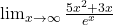\lim_{x \to \infty} \frac{5x^2 + 3x}{e^x}