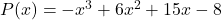 P(x) = -x^3 + 6x^2 + 15x - 8