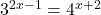 3^{2x-1} = 4^{x+2}