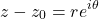 \[z - z_0 = re^{i\theta}\]