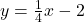 y = \frac{1}{4}x - 2