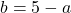 b = 5 - a