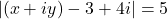 \[|(x+iy)-3+4i|=5\]